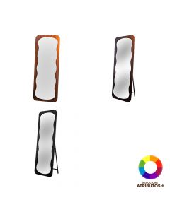 Espejo madera borde ondulado