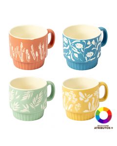 Jarra porcelana diseño hojas