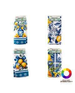 Toalla cocina limones y hojas