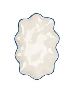 Jabonera porcelana borde azul