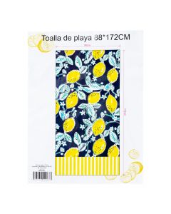 Toalla playa limones azul