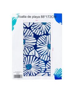 Toalla playa flores azul
