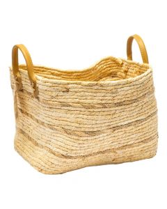 Cesta fibra con asas y costura