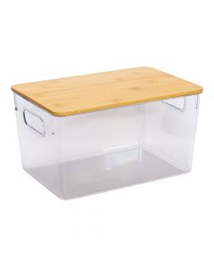 Caja plástica con tapa bambú