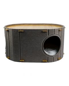 Casa madera mascota beige blanco