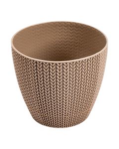 Maceta plástica relieve marrón