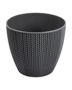 Maceta plástica relieve gris