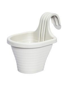 Maceta plástica rayas blanca