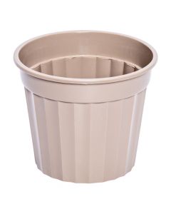 Maceta plástica con relieve marrón