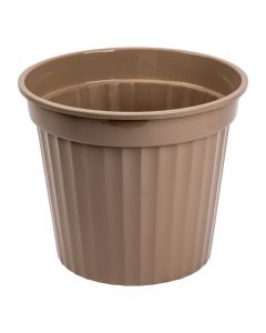 Maceta plástica rayas marrón