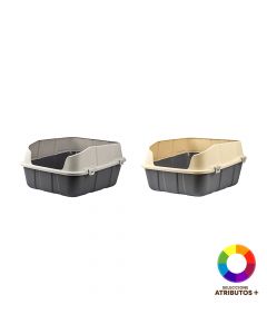 Arenero bicolor para mascotas