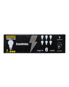 Pack 6 bombillos LED 9W