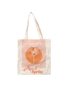 Bolso tela estampado beige multicolor