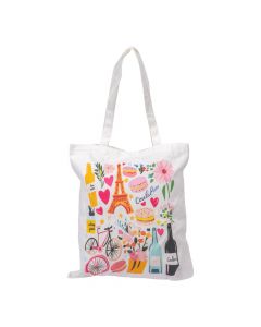 Bolso tela estampado blanco multicolor