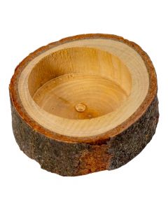 Portavela tronco madera compacto