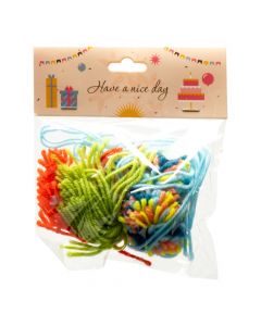 Pompón decorativo multicolor ligero