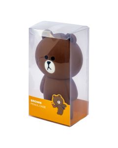 Cartuchera figura oso marrón