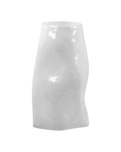 Jarrón vidrio blanco 30cm