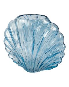 Jarrón vidrio azul 21cm