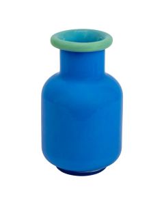 Jarrón vidrio celeste 21cm