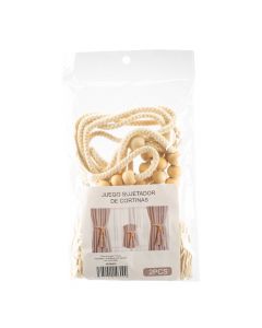 Sujetador cortina detalle madera