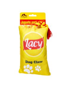 Peluche mascota garra amarillo rojo
