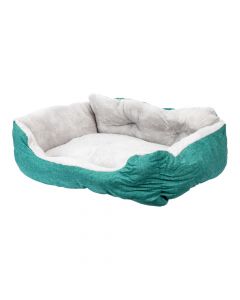 Cama afelpada grande verde-gris