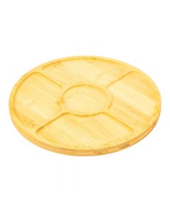 Bandeja giratoria de bambú beige