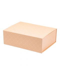 Caja cartón rombos rosada