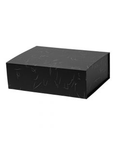 Caja plegable cartón rayas negra