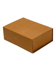 Caja plegable rayas marrón pequeña
