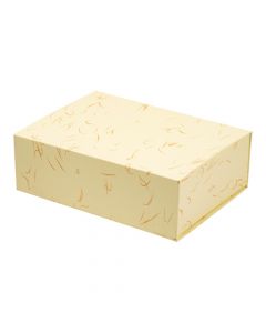 Caja rayas beige plegable