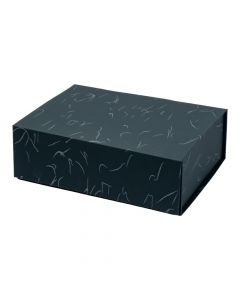 Caja plegable azul y plateado