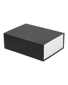 Caja plegable cartón negro y blanco