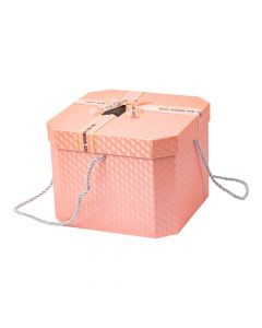 Caja mediana textura rosado