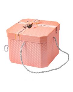 Caja cartón textura rosado