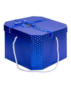 Caja cuadrada cartón azul grande