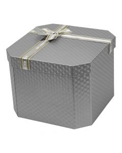 Caja cuadrada plateada grande