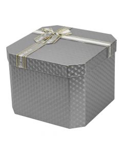 Caja cartón textura plateado