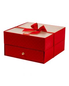 Caja cartón roja con lazo