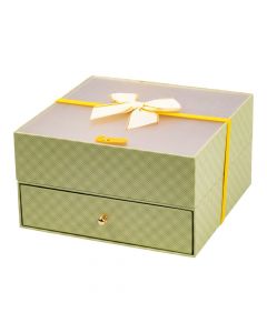 Caja verde con textura y lazo