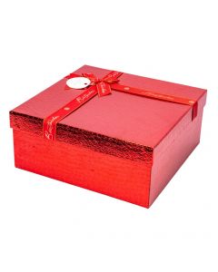 Caja grande relieve rojo dorado