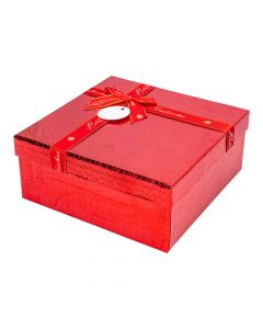 Caja mediana roja y dorada
