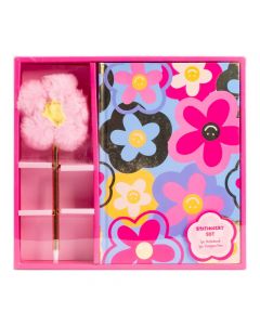 Libreta y lapicero floral