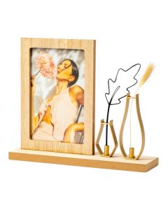 Portarretrato madera beige dorado