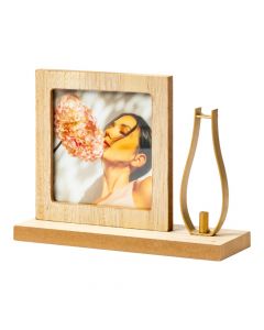 Portarretrato madera beige dorado