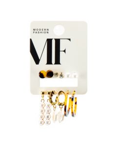 Juego de 6 aretes metálicos