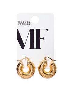 Aretes metálicos dorados con relieve