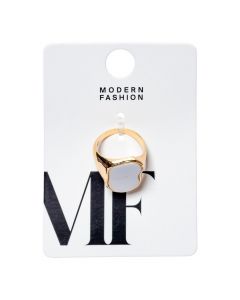 Anillo metálico dorado-blanco