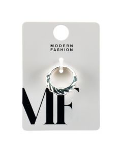 Anillo metálico relieve plateado